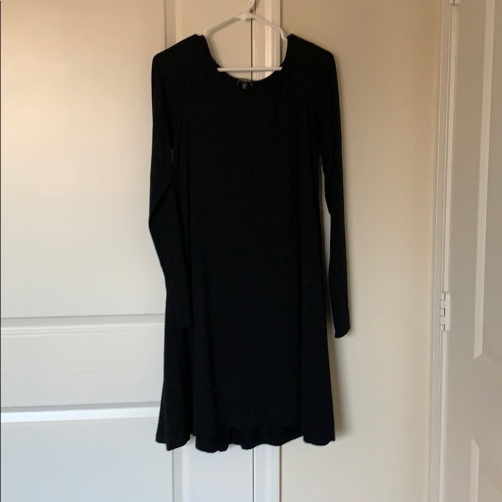 Black, long sleeve, midi dress